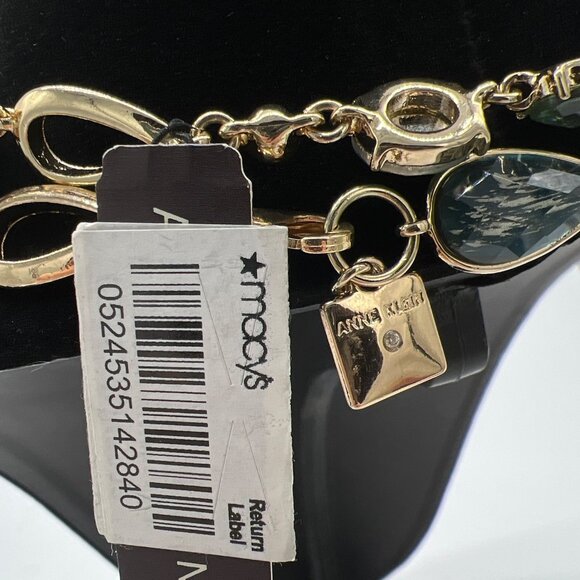 Anne Klein Gold-Tone Multi-Stone 43" Necklace With Green & Blue Accents - Picture 4 of 6